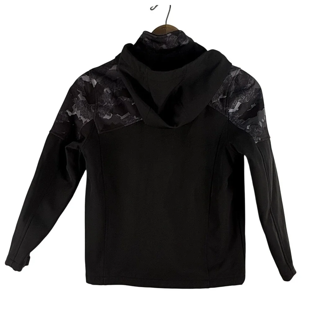 Snozu Boy's Extreme Gear Softshell Fleece‎ Lined Jacket Black/Forest Camo 10/12